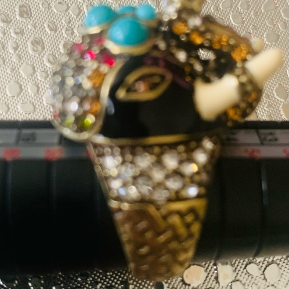 Heidi Daus Gold and Turquoise Elephant Ring - Picture 6 of 7
